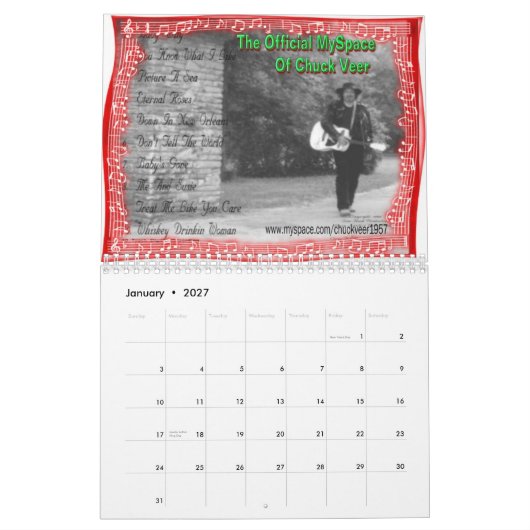 Calendrier Mural Le mandrin virent Calander 2008 (Jan 2027)