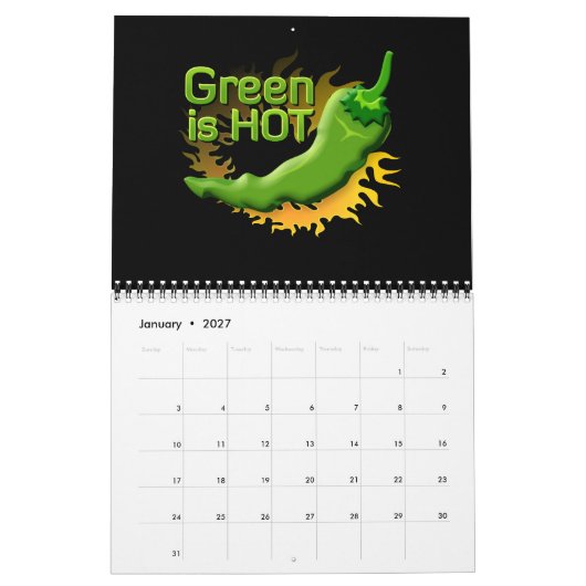 Calendrier Mural Le vert est CHAUD (Jan 2027)