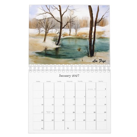 Calendrier Mural Le Watercolors2013 de Lin (Jan 2027)
