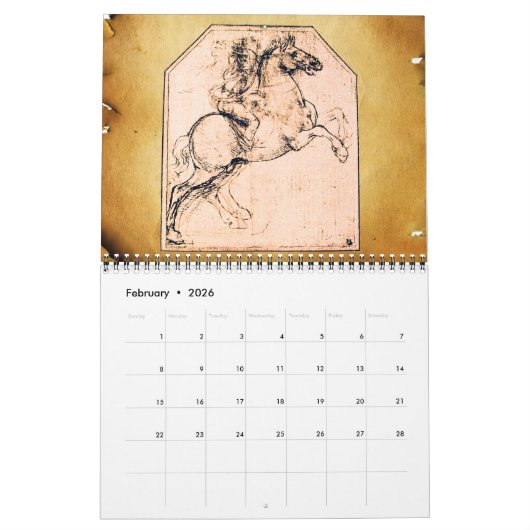 Calendrier Mural LEONARDO DA VINCI Dessins 2017 (Feb 2026)