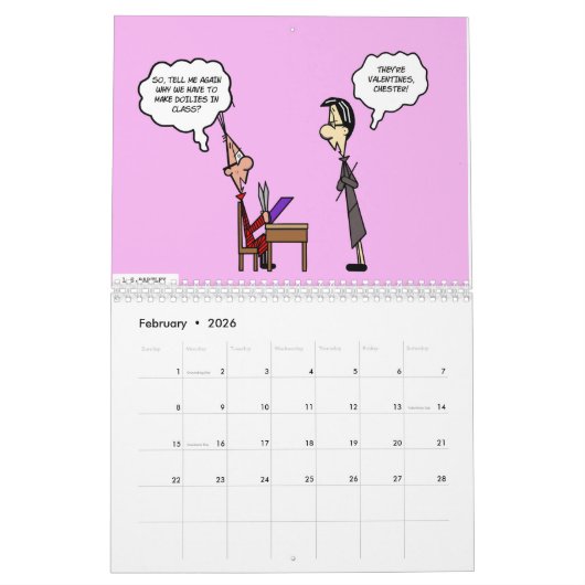 Calendrier Mural Les automnes de Pratt comportant Chester agacent (Feb 2026)