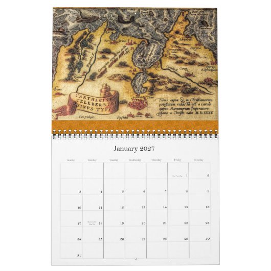 Calendrier Mural Les cartes d'Abraham Ortelius 2012 (Jan 2027)