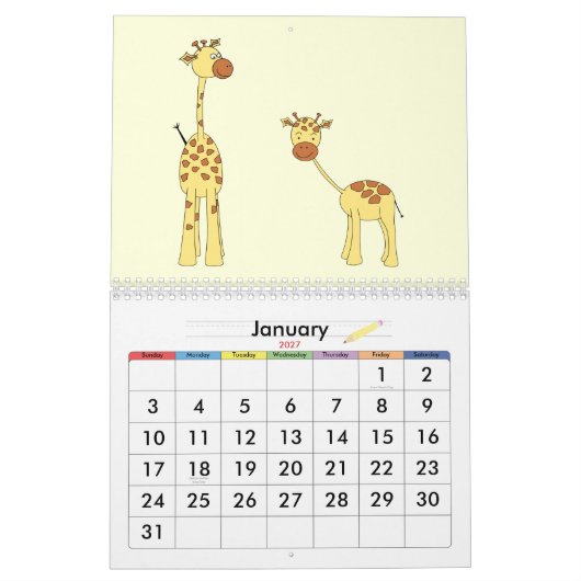 Calendrier Mural Les girafes classent 2013. Bandes dessinées (Jan 2027)