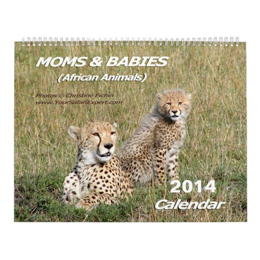 Calendrier Mural Les mamans et les animaux africains de bébés (Protection)