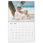 Calendrier Mural Les photos de famille faites sur commande font (Mar 2026)