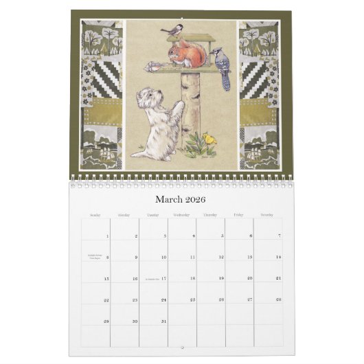 Calendrier Mural L'humoriste Westie 2017