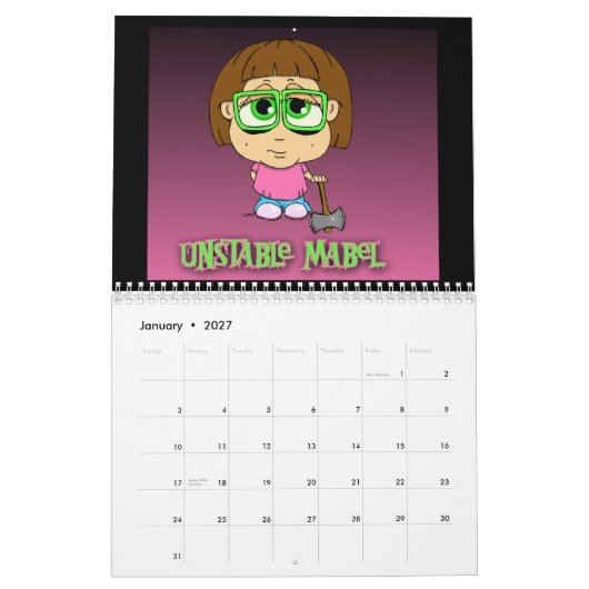 Calendrier Mural Lil déplaisant Kidz 2009 (Jan 2027)