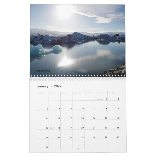 Calendrier Mural L'Islande enchantant (Jan 2027)