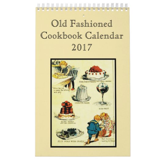 Calendrier Mural Livre de cuisine démodé (Protection)