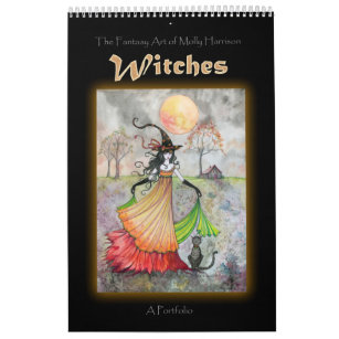 Calendrier Mural Livre de dossier de sorcière de Wiccan par