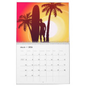 Calendrier Mural Longboard et palmiers (Mar 2026)