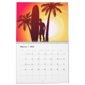 Calendrier Mural Longboard et palmiers (Feb 2026)
