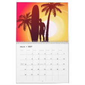 Calendrier Mural Longboard et palmiers (Mar 2027)