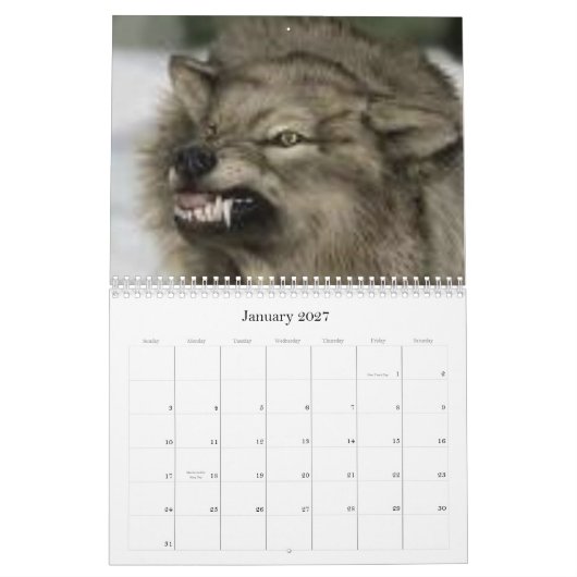 Calendrier Mural Loups (Jan 2027)