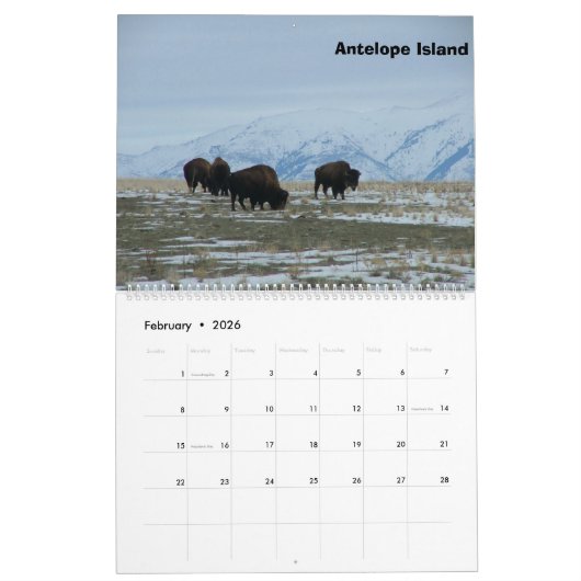 Calendrier Mural L'Utah aménage 2018 en parc (Feb 2026)