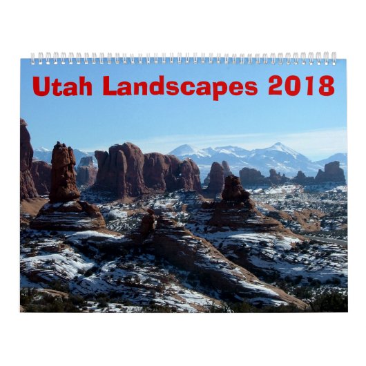 Calendrier Mural L'Utah aménage 2018 en parc (Protection)
