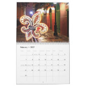 Calendrier Mural Mardi gras collage fleur de lis 2014 (Feb 2027)
