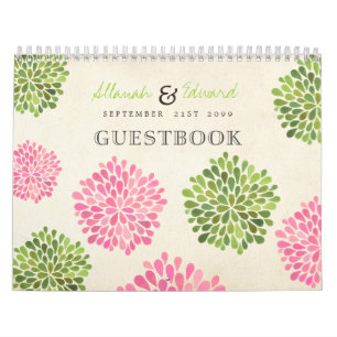 Calendrier Mural Mariage rose et vert Personnalisé Photo Livre d'in