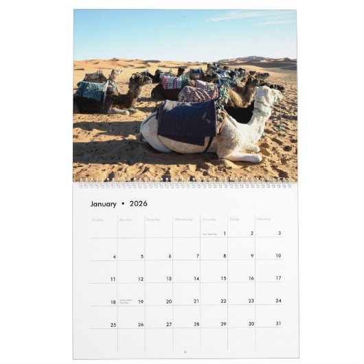 Calendrier Mural Maroc (Jan 2026)