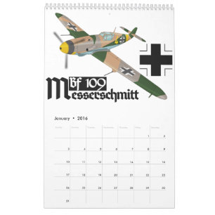 Calendrier Mural Messerschmitt Bf 109 Luftwaffe