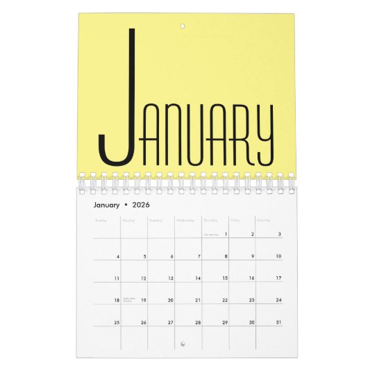 Calendrier mural minimal (Jan 2026)