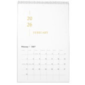 Calendrier mural minimaliste moderne 2026 (Feb 2027)