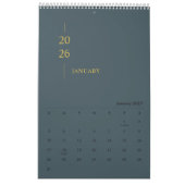 Calendrier mural minimaliste moderne 2026 (Jan 2027)