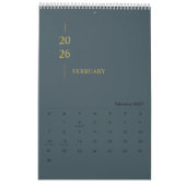 Calendrier mural minimaliste moderne 2026 (Feb 2027)