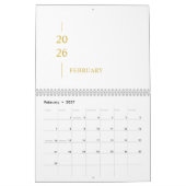 Calendrier mural minimaliste moderne 2026 (Feb 2027)