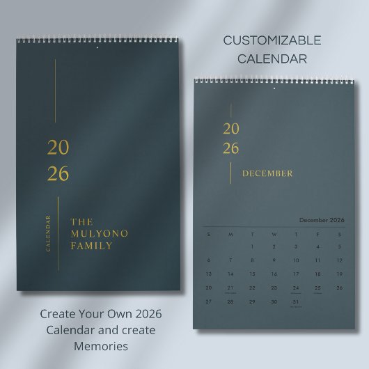 Calendrier mural minimaliste moderne 2026