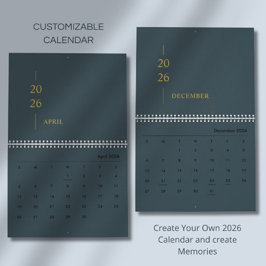 Calendrier mural minimaliste moderne 2026