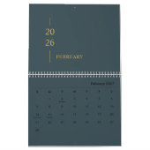 Calendrier mural minimaliste moderne 2026 (Feb 2027)