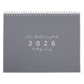 Calendrier mural minimaliste moderne 2026 (Protection)