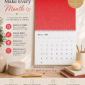 Calendrier mural minimaliste rouge moderne