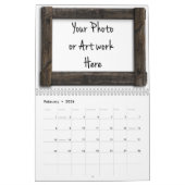 Calendrier Mural modèle "Cadre en bois" (Feb 2026)