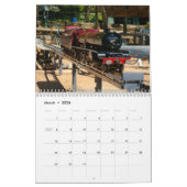 Calendrier mural modèle de locomotives à vapeur (Mar 2026)