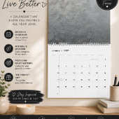 Calendrier mural moderne noir et blanc