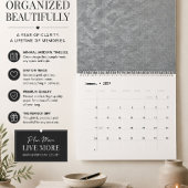 Calendrier mural moderne noir et blanc