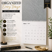 Calendrier mural moderne noir et blanc