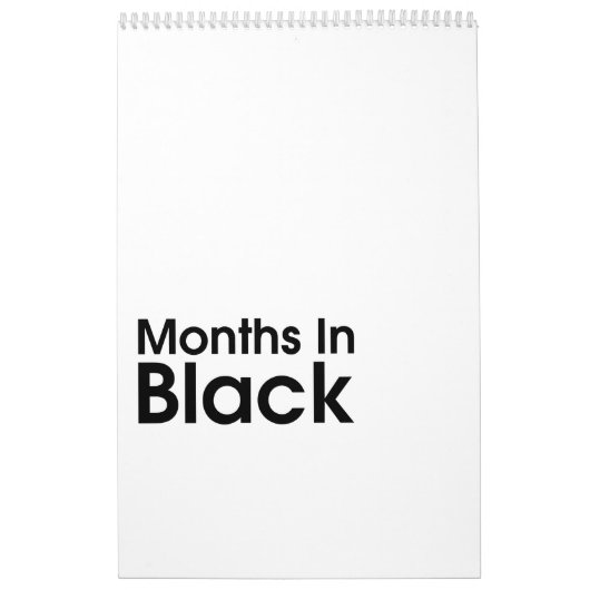 Calendrier Mural Mois En Noir 2020 ~ Leslie Peppers (Protection)