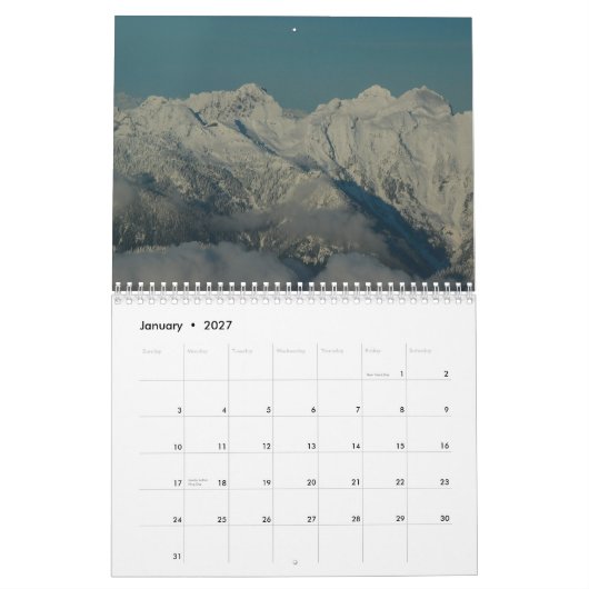 Calendrier Mural Montagnes de cascade - l'état de Washington (Jan 2027)