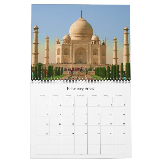 Calendrier Mural monuments 2026 (Feb 2026)