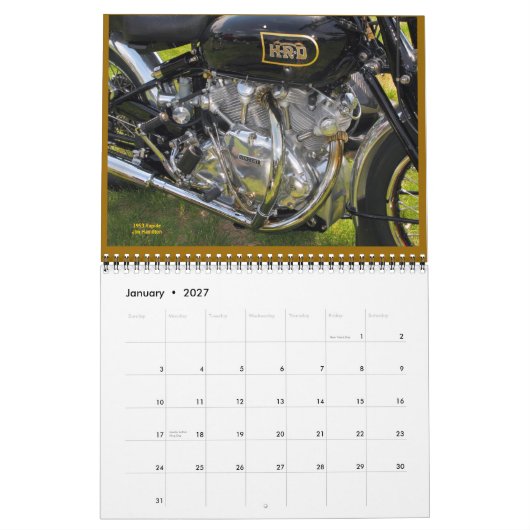 Calendrier Mural Moteur Vicious Motorcycle 2014 (Jan 2027)