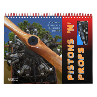 Calendrier Mural Moteurs d'aéronefs vintages de taille moyenne 2014