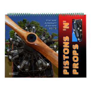 Calendrier Mural Moteurs d'aéronefs vintages Énorme 2015
