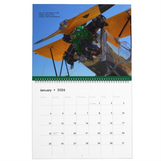Calendrier Mural Moteurs d'aéronefs vintages Énorme 2015 (Jan 2026)