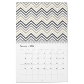 Calendrier Mural Motifs chic avec damas et chevrons plus (Feb 2026)