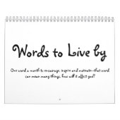 Calendrier Mural Mots à vivre par :   Un mot par mois (Protection)