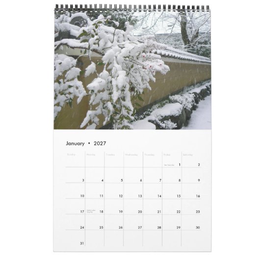 Calendrier Mural Murs japonais (Jan 2027)