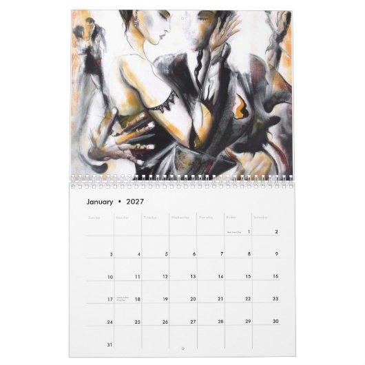 Calendrier Mural Musique et danse dans la ville (Jan 2027)